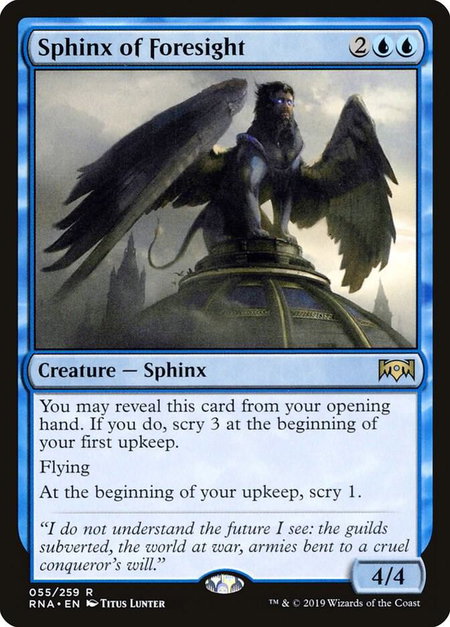 Sphinx of Foresight - Ravnica Allegiance Magic: The Gathering trading card