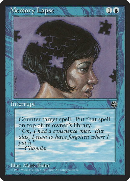 Memory Lapse [Version 2] - Homelands Magic: The Gathering trading card