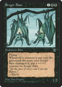 Sengir Bats [Version 2] - Homelands (HML) #57b - Common Magic: The Gathering Trading Card