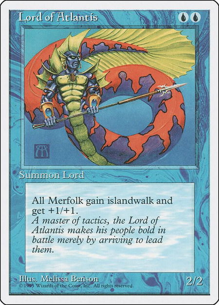 Lord of Atlantis trading card from Fourth Edition Lord of Atlantis - Fourth Edition Magic: The Gathering trading card