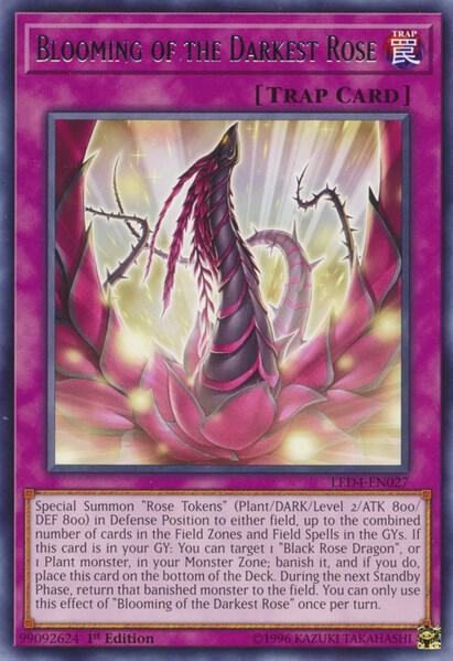 Blooming of the Darkest Rose trading card from Legendary Duelists: Sisters of the Rose Blooming of the Darkest Rose - Legendary Duelists: Sisters of the Rose YuGiOh trading card