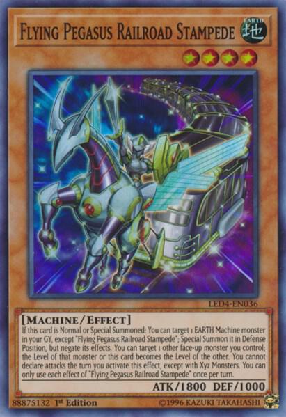 Flying Pegasus Railroad Stampede trading card from Legendary Duelists: Sisters of the Rose Flying Pegasus Railroad Stampede - Legendary Duelists: Sisters of the Rose YuGiOh trading card