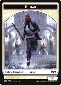 Human Token - Ravnica Allegiance (RNA) #1 - Token Magic: The Gathering Trading Card