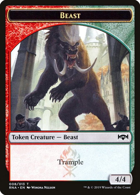 Beast Token - Ravnica Allegiance Magic: The Gathering trading card
