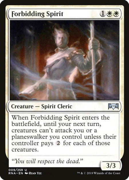 Forbidding Spirit - Ravnica Allegiance Magic: The Gathering trading card