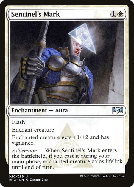 Sentinel's Mark - Ravnica Allegiance Magic: The Gathering trading card