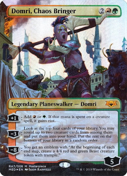 Domri, Chaos Bringer trading card from Mythic Edition: Ravnica Allegiance Domri, Chaos Bringer - Mythic Edition: Ravnica Allegiance Magic: The Gathering trading card