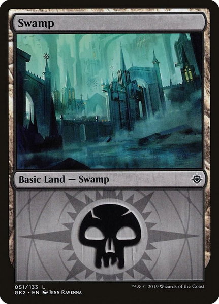 Swamp (051) trading card from Ravnica Allegiance: Guild Kits Swamp (051) - Ravnica Allegiance: Guild Kits Magic: The Gathering trading card