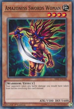 Amazoness Swords Woman trading card from Speed Duel Decks: Duelists of Tomorrow Amazoness Swords Woman - Speed Duel Decks: Duelists of Tomorrow YuGiOh trading card