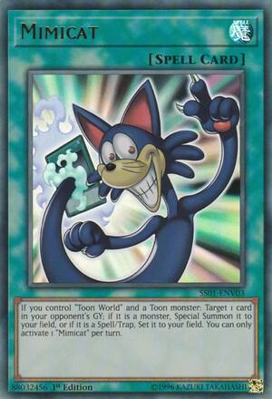 Mimicat trading card from Speed Duel Decks: Destiny Masters Mimicat - Speed Duel Decks: Destiny Masters YuGiOh trading card