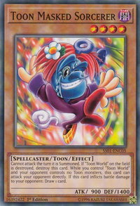 Toon Masked Sorcerer - Speed Duel Decks: Destiny Masters (SS01) #SS01-ENC05 - Common / Short Print YuGiOh Trading Card