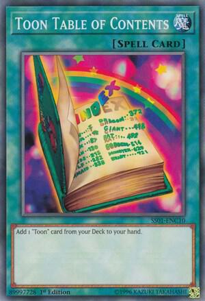 Toon Table of Contents trading card from Speed Duel Decks: Destiny Masters Toon Table of Contents - Speed Duel Decks: Destiny Masters YuGiOh trading card