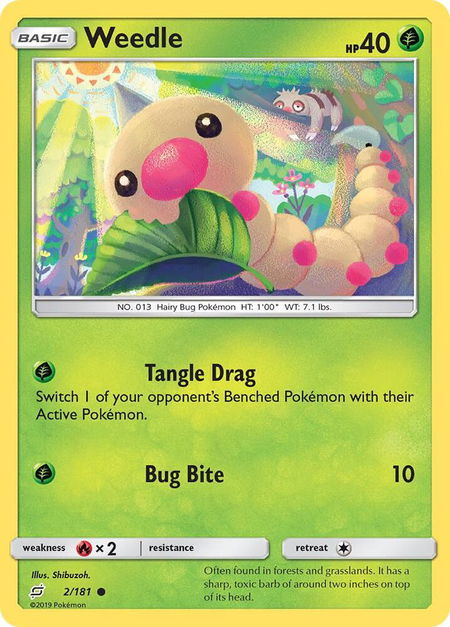 Weedle (2) - SM - Team Up Pokémon trading card