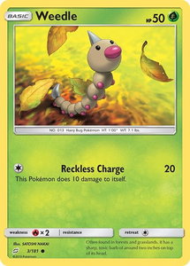Weedle (3) - SM - Team Up (SM9) #3/181 - Common Pokémon Trading Card