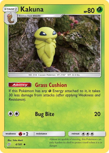 Kakuna trading card from SM - Team Up Kakuna - SM - Team Up Pokémon trading card