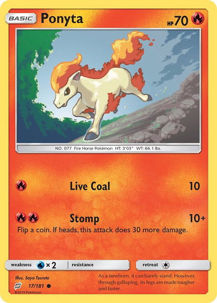 Ponyta trading card from SM - Team Up Ponyta - SM - Team Up Pokémon trading card