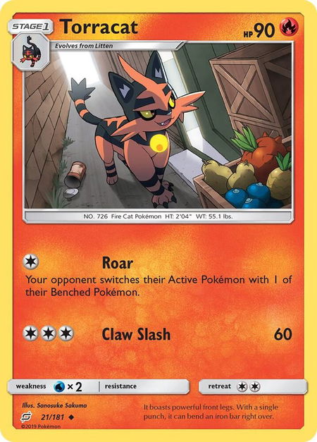 Torracat - SM - Team Up Pokémon trading card