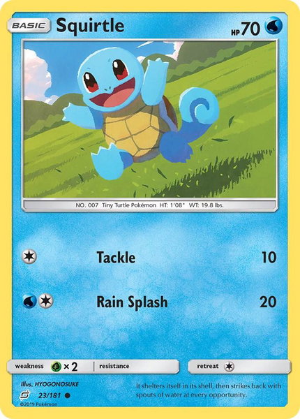 Squirtle (23) trading card from SM - Team Up Squirtle (23) - SM - Team Up Pokémon trading card