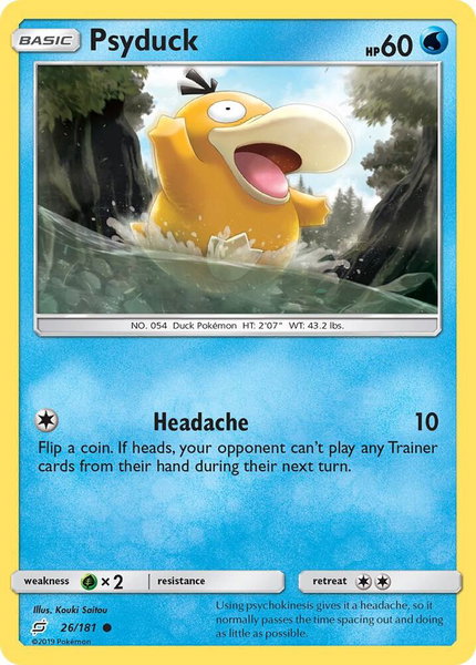 Psyduck trading card from SM - Team Up Psyduck - SM - Team Up Pokémon trading card