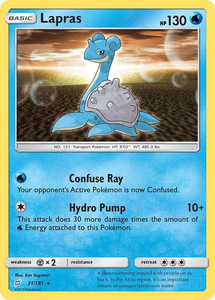 Lapras trading card from SM - Team Up Lapras - SM - Team Up Pokémon trading card