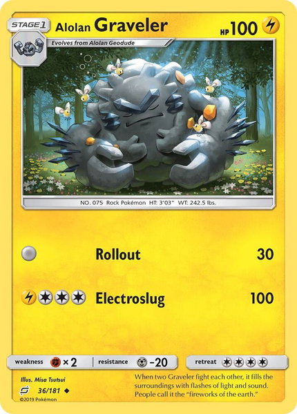 Alolan Graveler trading card from SM - Team Up Alolan Graveler - SM - Team Up Pokémon trading card