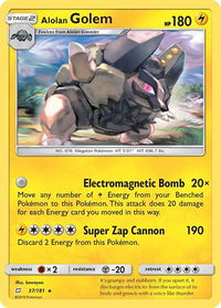 Alolan Golem - SM - Team Up (SM9) #37/181 - Rare Pokémon Trading Card