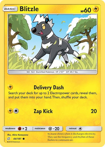 Blitzle trading card from SM - Team Up Blitzle - SM - Team Up Pokémon trading card