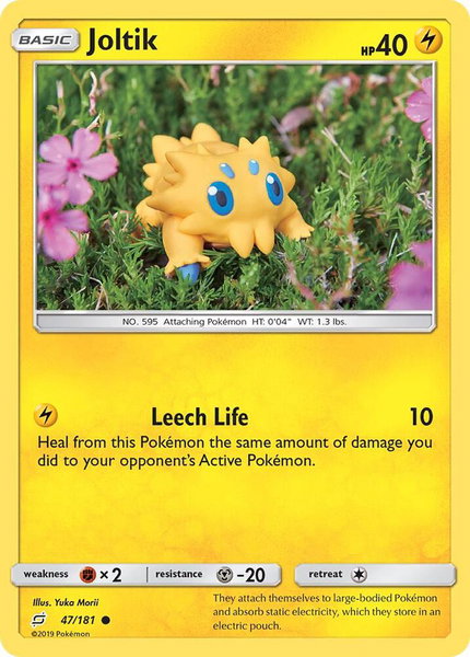 Joltik trading card from SM - Team Up Joltik - SM - Team Up Pokémon trading card