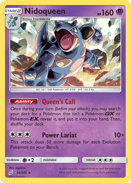 Nidoqueen trading card from SM - Team Up Nidoqueen - SM - Team Up Pokémon trading card