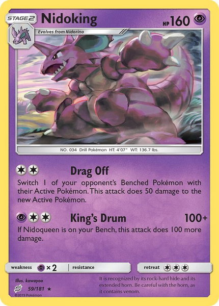 Nidoking trading card from SM - Team Up Nidoking - SM - Team Up Pokémon trading card