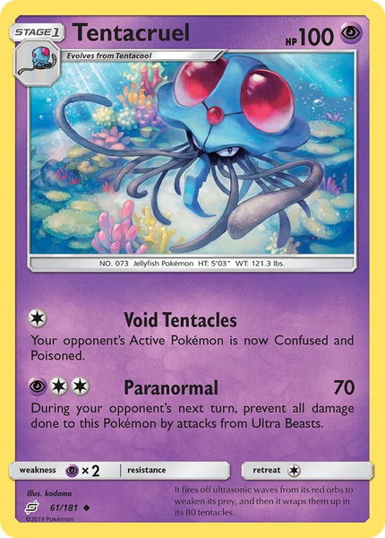 Tentacruel trading card from SM - Team Up Tentacruel - SM - Team Up Pokémon trading card