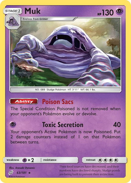 Muk trading card from SM - Team Up Muk - SM - Team Up Pokémon trading card