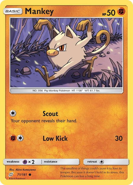 Mankey - SM - Team Up Pokémon trading card