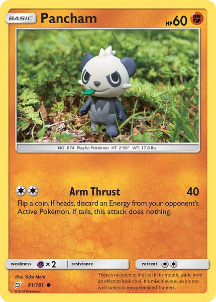 Pancham trading card from SM - Team Up Pancham - SM - Team Up Pokémon trading card