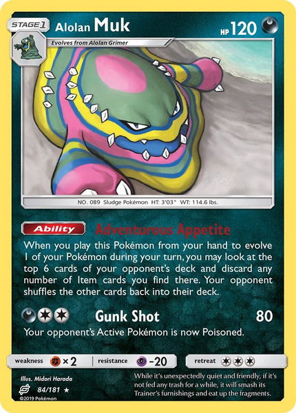 Alolan Muk trading card from SM - Team Up Alolan Muk - SM - Team Up Pokémon trading card