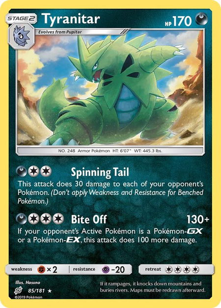 Tyranitar - SM - Team Up Pokémon trading card