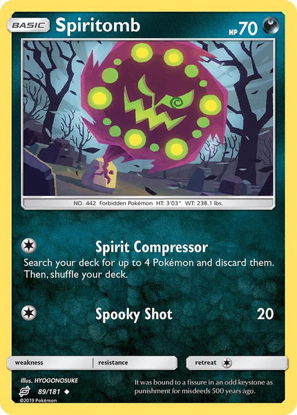 Spiritomb trading card from SM - Team Up Spiritomb - SM - Team Up Pokémon trading card