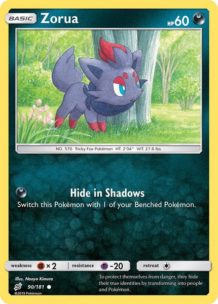 Zorua trading card from SM - Team Up Zorua - SM - Team Up Pokémon trading card