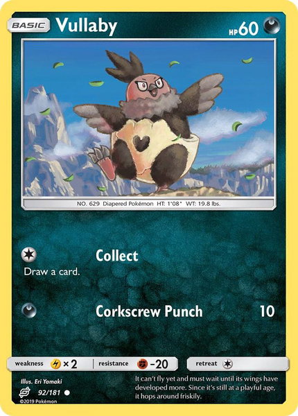 Vullaby trading card from SM - Team Up Vullaby - SM - Team Up Pokémon trading card