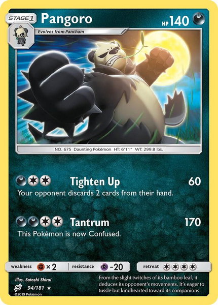 Pangoro trading card from SM - Team Up Pangoro - SM - Team Up Pokémon trading card