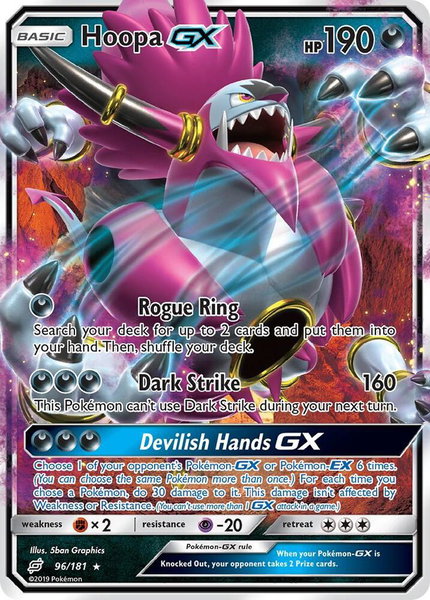 Hoopa GX trading card from SM - Team Up Hoopa GX - SM - Team Up Pokémon trading card