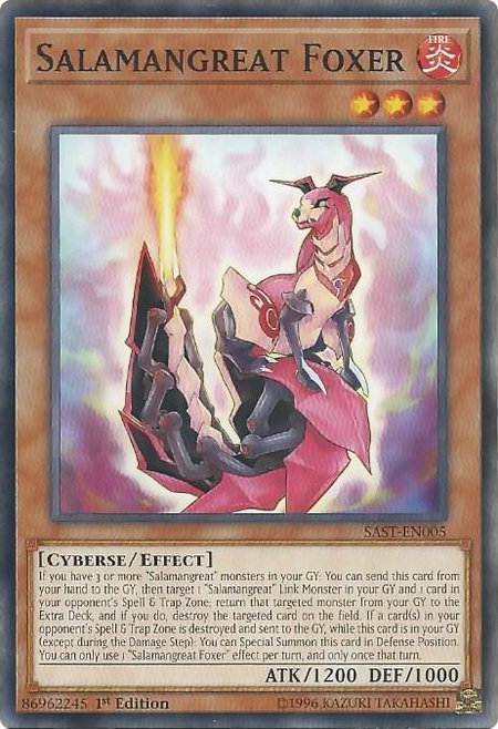 Salamangreat Foxer - Savage Strike YuGiOh trading card