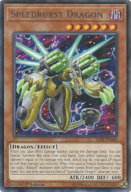 Speedburst Dragon - Savage Strike YuGiOh trading card