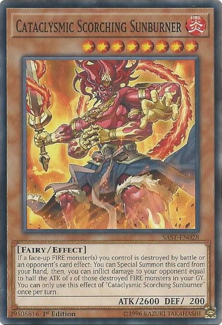Cataclysmic Scorching Sunburner - Savage Strike YuGiOh trading card