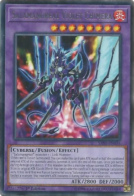 Salamangreat Violet Chimera - Savage Strike YuGiOh trading card