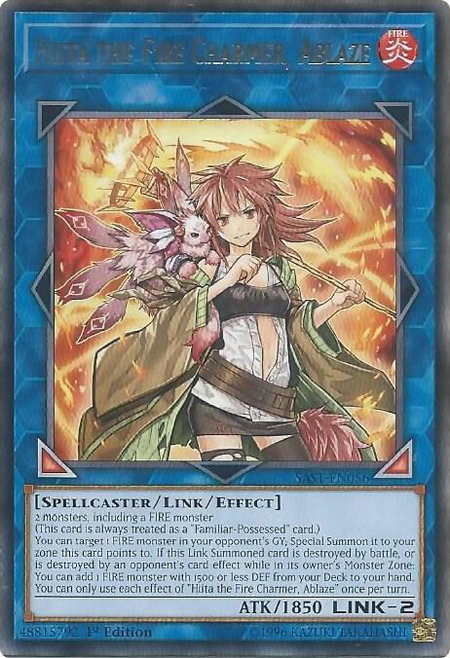 Hiita the Fire Charmer, Ablaze - Savage Strike YuGiOh trading card