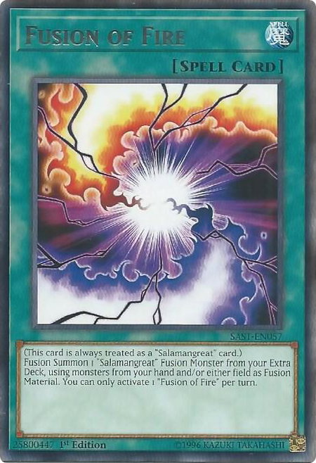 Fusion of Fire - Savage Strike YuGiOh trading card