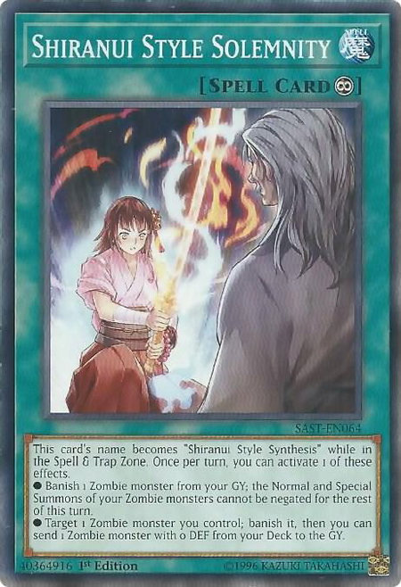 Shiranui Style Solemnity - Savage Strike YuGiOh trading card