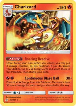 Charizard - 14/181 (SM Team Up) trading card from Deck Exclusives Charizard - 14/181 (SM Team Up) - Deck Exclusives Pokémon trading card