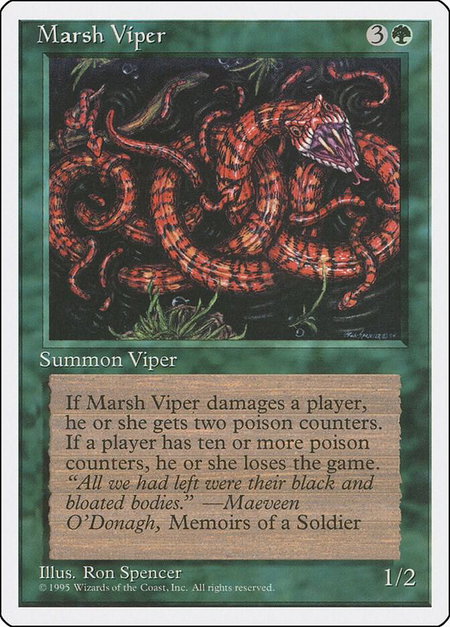 Marsh Viper - Fourth Edition Magic: The Gathering trading card